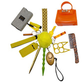 16pcs kechain sets with mini bag,comb,pen for wome